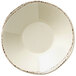 A white Libbey melamine bowl with brown specks.
