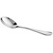 An Acopa Vittoria bouillon spoon with a silver handle.