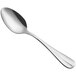 An Acopa Brigitte stainless steel dinner/dessert spoon with a silver handle.