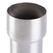 A close-up of a stainless steel Nemco overflow pipe with a small hole in it.