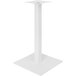 A white square table base for BFM Seating.
