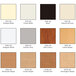 A white background close-up of different colors of wood flooring.