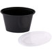 Pactiv Newspring E504B ELLIPSO 4 oz. Black Oval Plastic Souffle / Portion Cup with Lid - 500/Case Main Thumbnail 6