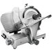 A silver and black Sirman Palladio 300 meat slicer with a metal blade.