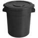 A black plastic 20 gallon ingredient storage bin with a lid.