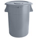A gray plastic round ingredient storage bin with a lid.