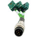 A green and black Comark Type-K adapter cable with two green connectors.