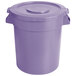 A purple plastic bin with a lid.
