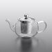 An Acopa Lotus glass teapot with a stainless steel infuser.