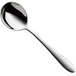 A WMF by BauscherHepp Sara stainless steel round bowl soup spoon with a silver handle.