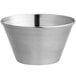 A silver Tablecraft stainless steel sauce cup on a white background.