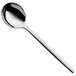 A WMF Sofia stainless steel round bowl soup spoon with a long handle.