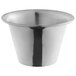 A Tablecraft stainless steel sauce cup with a white background.