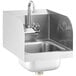 Steelton 12" x 16" Wall Mounted Hand Sink with Gooseneck Faucet and Side Splashes