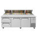 Turbo Air TPR-93SD-D2-N 93" Pizza Prep Table with 2 Doors and 2 Drawers Main Thumbnail 1