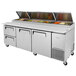 Turbo Air TPR-93SD-D2-N 93" Pizza Prep Table with 2 Doors and 2 Drawers Main Thumbnail 3