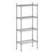 A wireframe of a metal Regency shelf kit with four shelves.