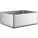 A silver rectangular Regency stainless steel sink bowl.