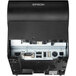 The back of a black Epson OmniLink TM-T88VI-i thermal receipt printer with ports.