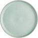A light blue Acopa Pangea porcelain plate with a matte finish.