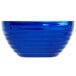 A cobalt blue Vollrath double wall metal bowl.