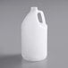 A translucent white 1 gallon jug with a handle.