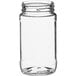 An 8 oz. clear round PET jar with a lid.