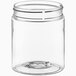 A clear plastic jar with a lid.