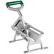 A Garde DM38 heavy-duty table mount vegetable dicer with a metal and green handle.