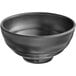 An Acopa Izumi matte black melamine rice bowl.