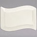 Fineline Wavetrends 1410-BO 8 1/2" x 13 1/2" Bone / Ivory Plastic Plate - 120/Case Main Thumbnail 2