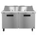 A Hoshizaki stainless steel food prep table with two doors.