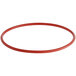 A red oval plunger seal with a white background.