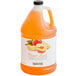 A jug of Narvon Peach Slushy Concentrate with a peach on the label.