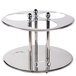 A silver round Tablecraft canister stand with three holes.