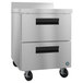 A Hoshizaki stainless steel worktop freezer with two drawers.