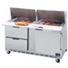 Beverage-Air SPED60HC-12M-2 60" 1 Door 2 Drawer Mega Top Refrigerated Sandwich Prep Table Main Thumbnail 1