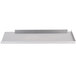 A silver metal rectangular bar shelf.