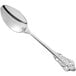 An Acopa stainless steel dinner/dessert spoon with a handle.