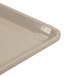 A close-up of a Cambro taupe dietary tray.