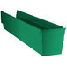 A green Regency plastic shelf bin with open compartments.
