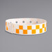 Carnival King Orange Checkerboard Disposable Plastic Wristband 5/8" x 10" - 500/Box Main Thumbnail 1
