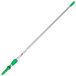 An Unger green and silver telescopic pole with a green ErgoTec locking cone.