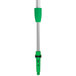A white Unger telescopic pole with a black and green ErgoTec locking cone.