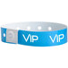 Carnival King Neon Blue "VIP" Disposable Plastic Wristband 5/8" x 10" - 500/Box Main Thumbnail 1