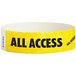 A yellow Carnival King paper wristband with black "ALL ACCESS" text.