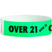 Carnival King Mint Green "OVER 21" Disposable Tyvek® Wristband 3/4" x 10" - 500/Bag Main Thumbnail 3