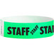 Carnival King Mint Green "STAFF" Disposable Tyvek® Wristband 3/4" x 10" - 500/Bag Main Thumbnail 3