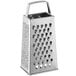 A Choice stainless steel 4-sided box grater with holes.