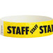 Carnival King Neon Yellow "STAFF" Disposable Tyvek® Wristband 3/4" x 10" - 500/Bag Main Thumbnail 3